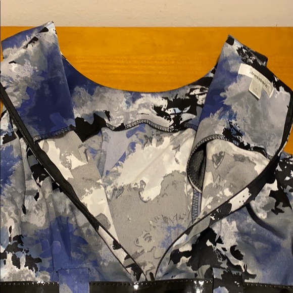 Dress Barn Size 6 Dress w/belted waist Blue Black - Picture 8 of 8